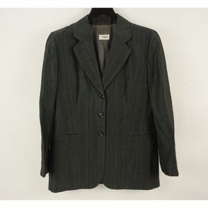 Vintage Vestimenta Italy Wool & Linen Men's 38R Dark Gray Plaid Woven Sport Coat